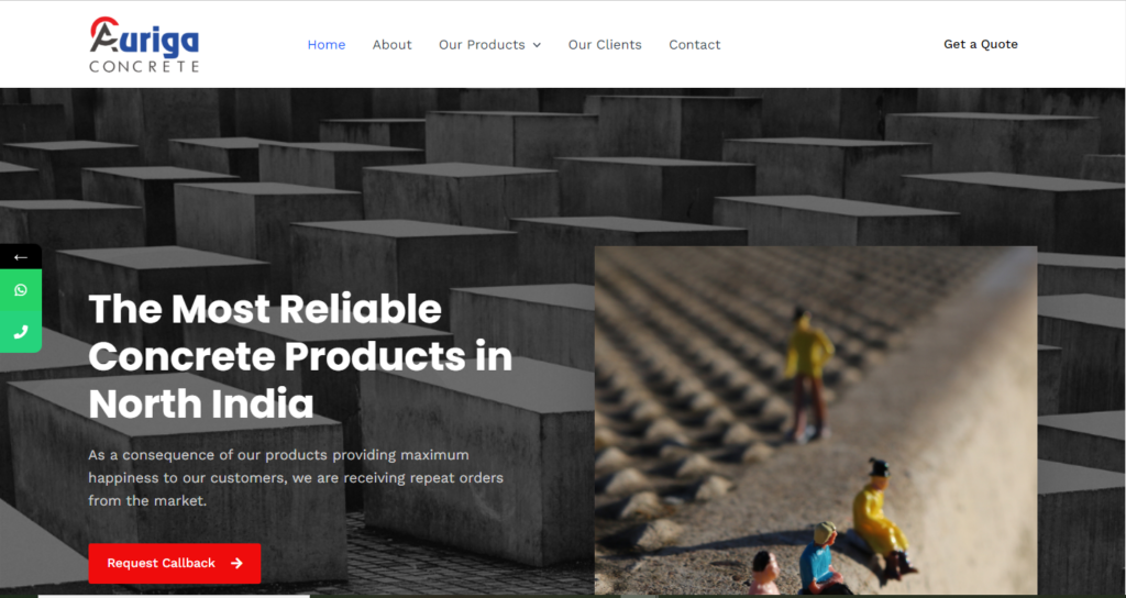 Auriga Concrete website screen short
