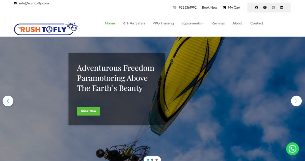 rushtofly website screen short