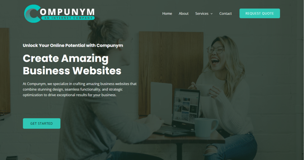 compunym website screen short