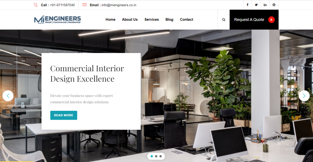 Mi engineers website screenshort
